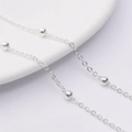 Polished silver copper link chain with round beads for DIY jewelry making and crafts - 2.0 Satellite O-Chain (4mm Bead) / Silver Plated
