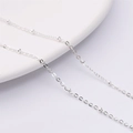 Delicate silver plated copper bead chain extension for DIY jewelry making and bracelets - 1.5 Positioning Bead Chain / Silver Plated
