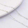 Silver beaded metal chain extension with small round links and polished spacers - 2.0 Positioning Bead Chain / Silver Plated