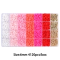 Kit de 4120 perles heishi de 6mm en argile rose et rouge pour création de bijoux DIY - 6mm / Dégradé Rouge