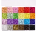 24-compartment storage box with 3mm multi-colored seed beads for DIY jewelry making - 24-Grid Mixed Color Series