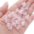Handmade DIY pink polka dot glass beads with a translucent finish and a metal pin - 12x8mm (1 Piece/Pack) / Pink Polka Dot