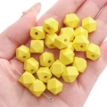 Bright yellow 10mm octagonal geometric wooden beads for DIY jewelry and necklaces - 10mm (10 Pcs/Pack) / Yellow