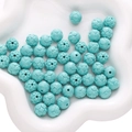 Perles lotus en résine cyan pour bijoux DIY avec motifs de pétales sculptés détaillés - Lotus (11mm) / 2 Pièces/Paquet (Trou env. 1,5 mm) / Bleu