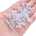 Cuentas de vidrio azul claro con forma de lazo para bisutería y manualidades - 20 Piezas/Paquete (6x12mm) / Azul Estelar