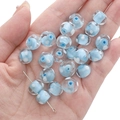 Handmade light blue glass beads with white polka dots for DIY jewelry making - 12x8mm (1 Piece/Pack) / Lake Blue Polka Dot