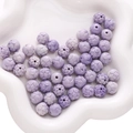 Lavender purple lotus carved resin beads with matte finish for DIY jewelry making - Lotus (11mm) / 2 Pieces/Pack (Hole Approx. 1.5mm) / Purple