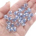 Light blue handmade glass wheel beads with white polka dots for DIY jewelry making - 12x8mm (1 Piece/Pack) / Blue Polka Dot