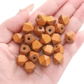 10mm octagonal natural wood beads in light brown finish for DIY jewelry crafts - 10mm (10 Pcs/Pack) / Reddish Brown