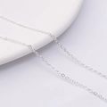 Polished silver copper cable chain extender for DIY jewelry making and bracelets - 1.6mm Flat O-Chain / Silver Plated