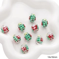 Kerstboom en rode geschenkdoos patronen op 14x16mm handgemaakte glazen kralen - Kerstboom (#1) / 1 Stuk/Verpakking (14x16mm/Opening Ca. 1.5mm)