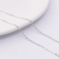 Polished silver metal copper link chain for DIY jewelry making and handmade accessories - 2.0mm Flat O-Chain / Silver Plated