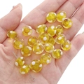 Handmade yellow rondelle glass beads with white polka dots for DIY jewelry making - 12x8mm (1 Piece/Pack) / Yellow Polka Dot