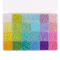 24-compartment rainbow glass seed beads kit for DIY jewelry making and crafting - 24-Grid Macaron Color Series