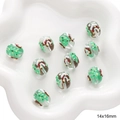 Christmas tree and snow house hand-painted glass beads for DIY jewelry making 14x16mm - Christmas Tree (#3)