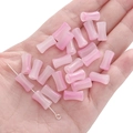Cuentas de vidrio degradado rosa en forma de bambú para joyería DIY y pulseras - 20 Piezas/Paquete (6x12mm) / Carmesí