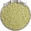 Creamy yellow 4mm mineral glass seed beads for DIY jewelry making in silver tray - 4mm (0.5mm Hole, 10g/Pack, Approx 110 Pcs) / Bud Green