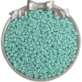 Light mint green 4mm glass seed beads in a silver tray for DIY jewelry making - 4mm (0.5mm Hole, 10g/Pack, Approx 110 Pcs) / Verdant