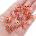 Perline in vetro a forma di pesce striato rosso e arancione per gioielli fai-da-te e artigianato - 18x15mm (Confezione da 1) / Rosso Chiaro