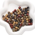Mix of 8x8mm cylindrical wooden beads in natural colors for handmade DIY jewelry crafts - Barrel Loose Beads (BTE104) / 50 Pieces/Pack (8x8mm) / Random Mixed Colors
