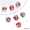 Hand-painted 14x16mm glass bead with Santa hat and snowflake for DIY Christmas jewelry - Gloves (#9)