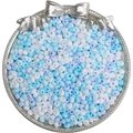 Mix of light blue and white 4mm glass beads for DIY jewelry making in a decorative tray - 4mm (0.5mm Hole, 10g/Pack, Approx 110 Pcs) / Blue Series