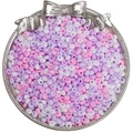 4mm macaron color frosted glass beads in a silver bow tray for DIY jewelry making - 4mm (0.5mm Hole, 10g/Pack, Approx 110 Pcs) / Purple Series