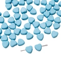 Perline acriliche a forma di cuore azzurro con finitura opaca e fori laterali - 50 Pezzi/Confezione (7mm) / Blu lago
