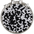 Mix of 4mm black and white water-drop mineral glass seed beads for DIY jewelry making - 4mm (0.5mm Hole, 10g/Pack, Approx 110 Pcs) / Black and White