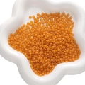 Platte ronde oranje glazen kralen voor DIY sieraden in een wit dienblad - 2x4mm Gat Ongeveer 1mm / 30 Stuks/Pak / Oranje