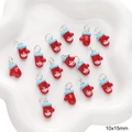 Christmas red glove alloy charms with white snowflake pattern for DIY jewelry making - Red Glove Blue Trim (#29)
