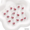 Christmas red stocking enamel charm 12x12mm alloy pendant for DIY jewelry making - Red Sock (#32)