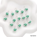 Green Christmas sock alloy pendants 12x12mm with white dots for DIY jewelry making - Green Sock (#33)