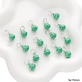Green teardrop enamel Christmas charms 9x15mm for DIY jewelry making and crafts - Green Bell (#35)