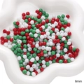 6mm facettierte Weihnachtsperlen in Rot Grün und Weiß für DIY-Schmuckherstellung - Solide Facettierte Runde Perlen / 30 Stück (6mm, Loch 1mm) / Rot-grün-weiß gemischte Farben