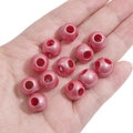 Glinsterende helderroze acryl kralen met meerdere gaten voor DIY armbanden maken - 8x6mm (5 Stuks/Verpakking) / Rood