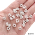 Silver hollow flower spacer bead 8x5mm for DIY necklace and bracelet handmade jewelry - Double-sided Flower / 10 Pieces/Pack (8x5mm) / Silver
