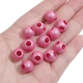 Perles en acrylique rose avec paillettes et plusieurs trous pour création bijoux DIY - 8x6mm (5 Pièces/Pack) / Rose rouge