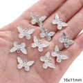 Silver alloy butterfly pendant charms 16x11mm for DIY jewelry making and necklaces - Butterfly / 10 Pieces/Pack (16x11mm) / Silver