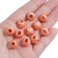 Perles en acrylique rose orangé scintillant avec trous latéraux pour bijoux DIY - 8x6mm (5 Pièces/Pack) / Rouge Orangé