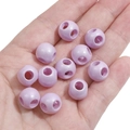 Perles acryliques sphériques violet clair nacrées avec plusieurs trous pour bijoux DIY - 8x6mm (5 Pièces/Pack) / Violet