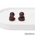 Carved ebony wood snake charms 15x19mm for DIY jewelry making and handmade crafts - 1 Piece Per Pack / Red Sandalwood - Smile Snake 15x19mm