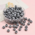 Perles baril gris en acrylique multi-trous pour bijoux DIY avec boîte de rangement - 8x6mm (5 Pièces/Pack) / Gris