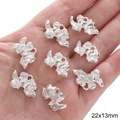 Silver alloy hollow orchid charms for DIY jewelry making, 22x13mm floral pendant set - Lotus / 2 Pieces/Pack (22x13mm) / Silver
