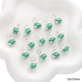 Abalorios calcetín de Navidad verde 12x12mm para pulseras DIY y creación de joyas - Calcetín de Navidad de Esmalte / 1 Pieza (12x12mm, Agujero 5mm) / Verde