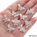 Silver alloy hollow butterfly charms for DIY jewelry making with 18x14mm dimensions - Butterfly / 5 Pieces/Pack (18x14mm) / Silver