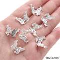 Set of 8 silver alloy butterfly charms 18x14mm with hollow patterns for DIY jewelry - Butterfly / 5 Pieces/Pack (18x14mm) / Silver