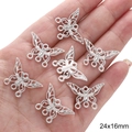 Set of 7 silver alloy hollow butterfly charms for DIY jewelry making 24x16mm size - Butterfly / 5 Pieces/Pack (24x16mm) / Silver