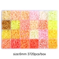 Boîte de 3720 perles Heishi de 6mm en tons chauds pour la création de bijoux DIY - Série Jaune