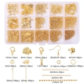 Golden DIY jewelry making kit in 15-grid storage box with lobster clasps and ear hooks - 15 Grids (1 Box) / Gold